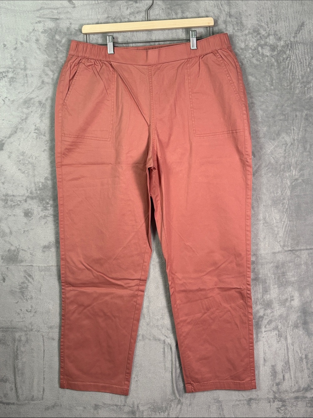 New D & co. Mauve Pink Elastic Waist Pants Size Large